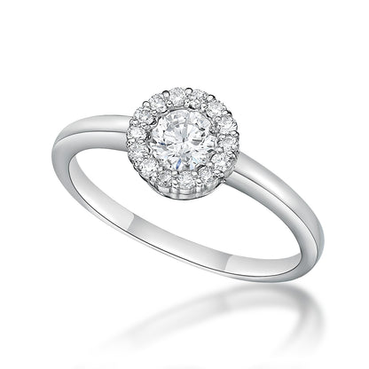 Halo Ring with CGL Cert Book
 0.3/0.12ct