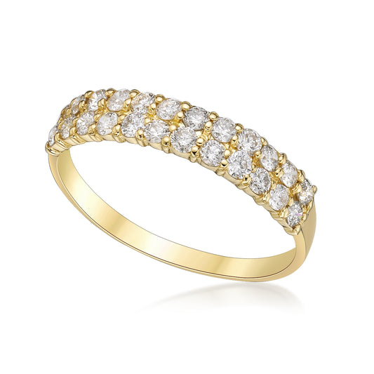 Flat 2 Rows Dia Ring 0.5ct