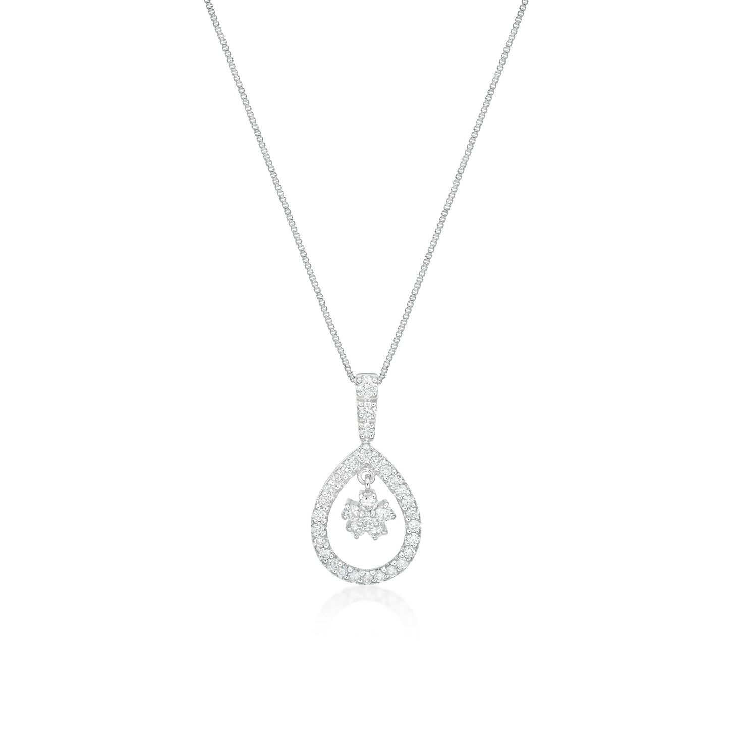 Waterdrop with Swing Dia Necklace 0.25ct