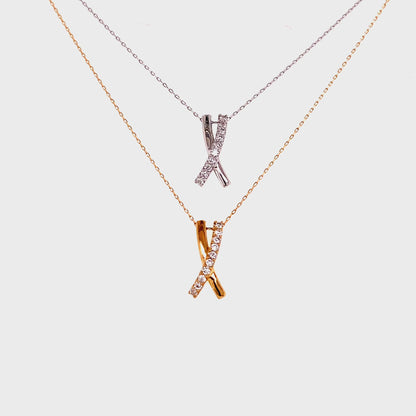 X Necklace 0.1ct