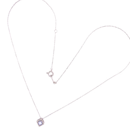 Rhombus Birthstone Necklace (Dec - Tanzanite)