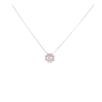 Flower Birthstone Necklace 0.16ct (Apr - Diamond)