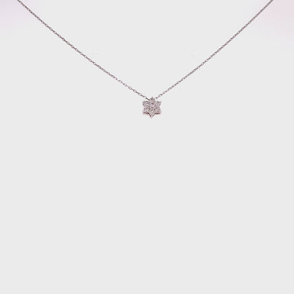 Pink Dia Hexagram Necklace 0.012ct/0.08ct