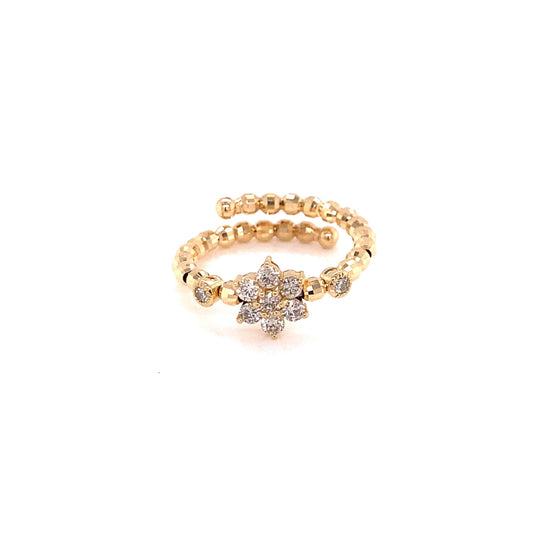 Hexagram Star with Side Diamond Flexi Ring 0.35ct