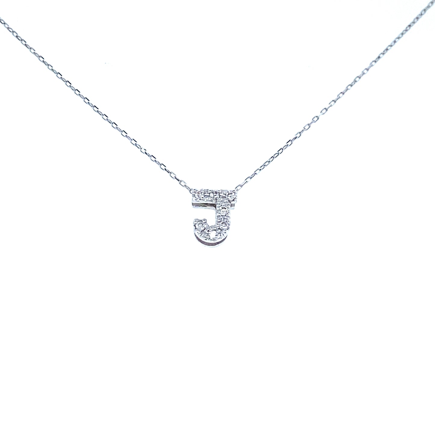 Initial J Necklace 0.05ct