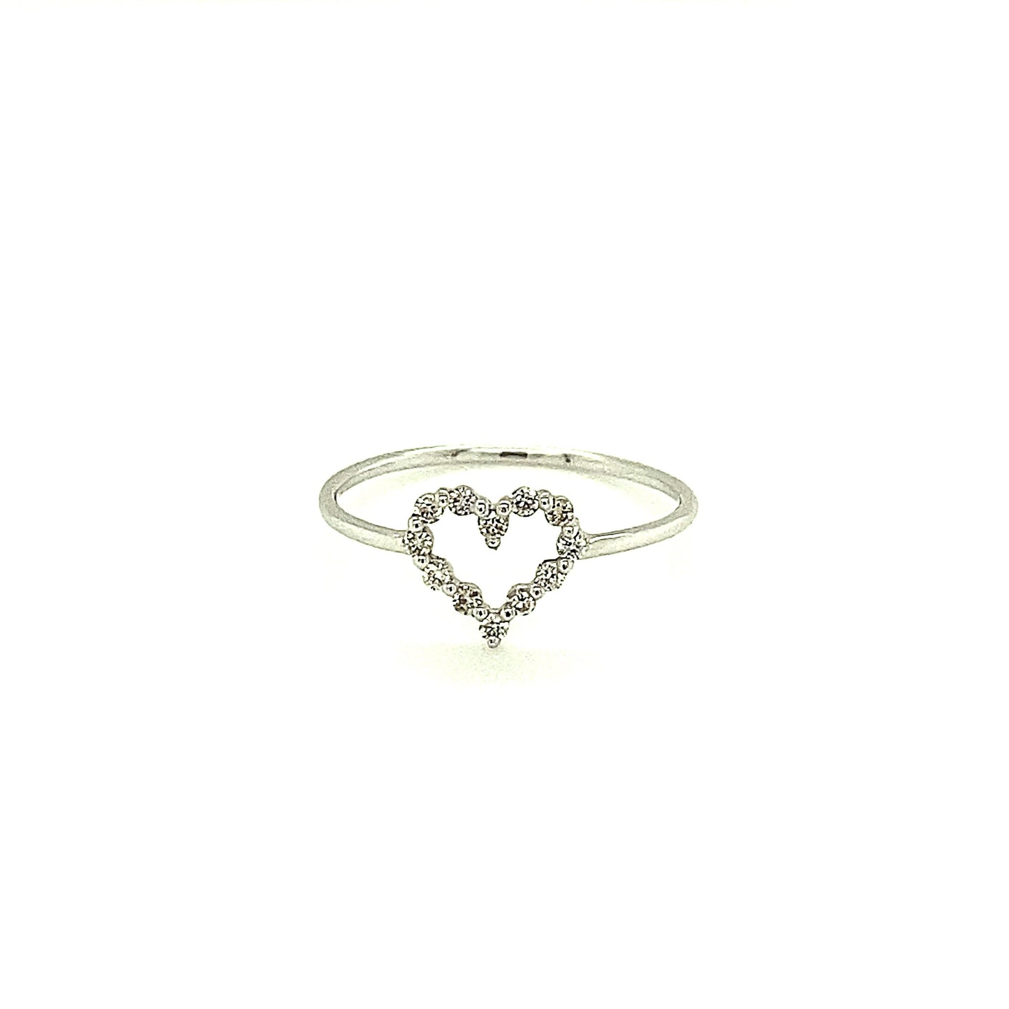 Hollow Heart Ring 0.1ct