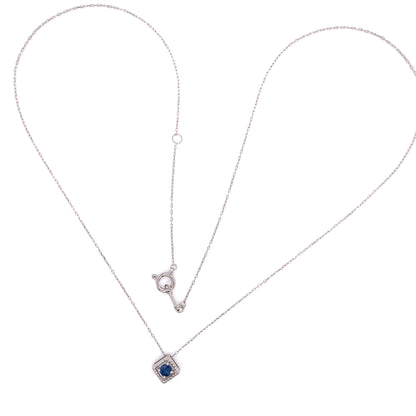 Rhombus Birthstone Necklace (Sep - Sapphire)