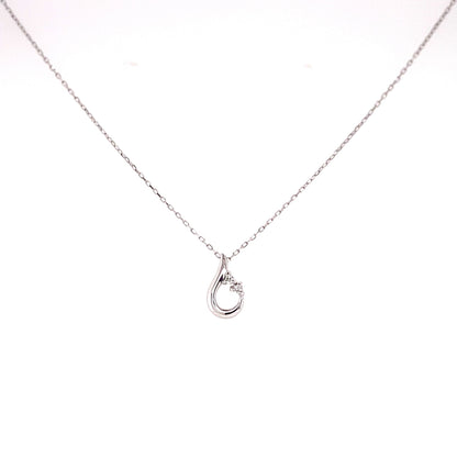2 Dia Waterdrop Necklace 0.01ct