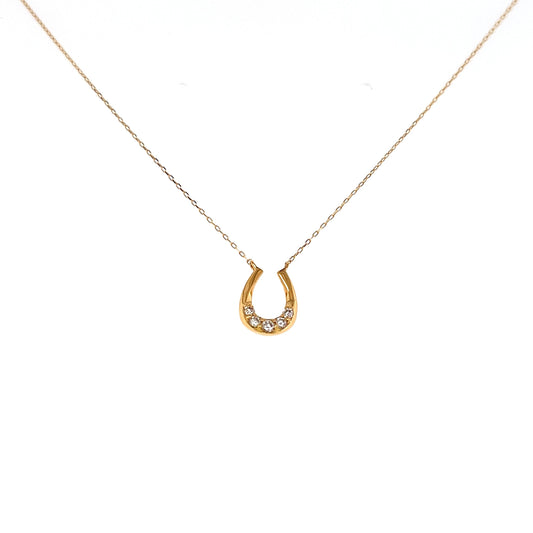 5 Dia Horseshoe Necklace 0.06ct