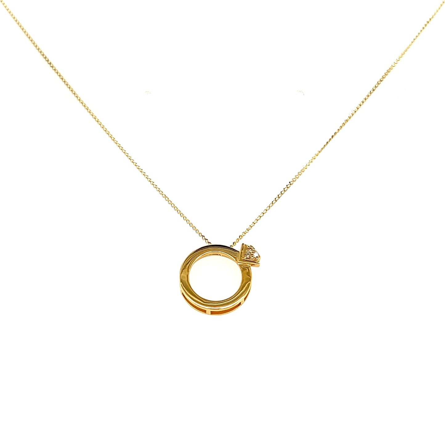Ring Pendant Necklace S 0.01ct