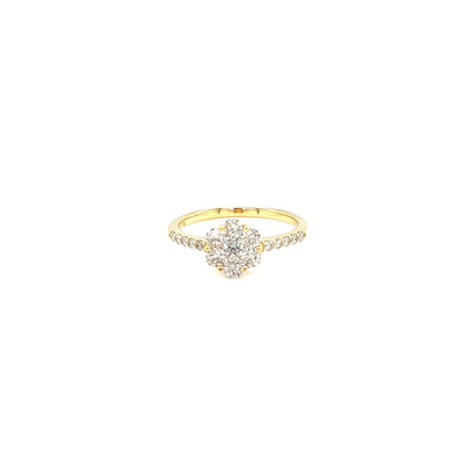 HC 6 Petal Flower Pave Ring 0.7ct