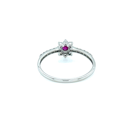 Flower Ruby Pave ring 0.06/0.27ct