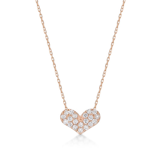 Flat Heart Necklace 0.2ct