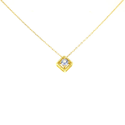 Rhombus Birthstone Necklace (Dec - Tanzanite)