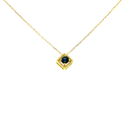 Rhombus Birthstone Necklace (Sep - Sapphire)