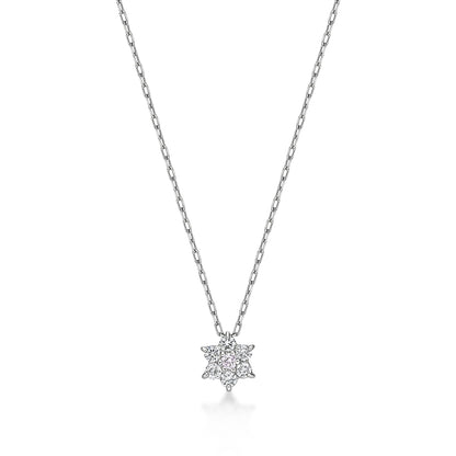 Pink Dia Hexagram Necklace 0.012ct/0.08ct