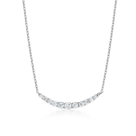 Heart Shape 11 Dia Smile Necklace 0.3ct