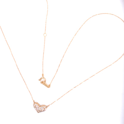 Flat Heart Necklace 0.2ct