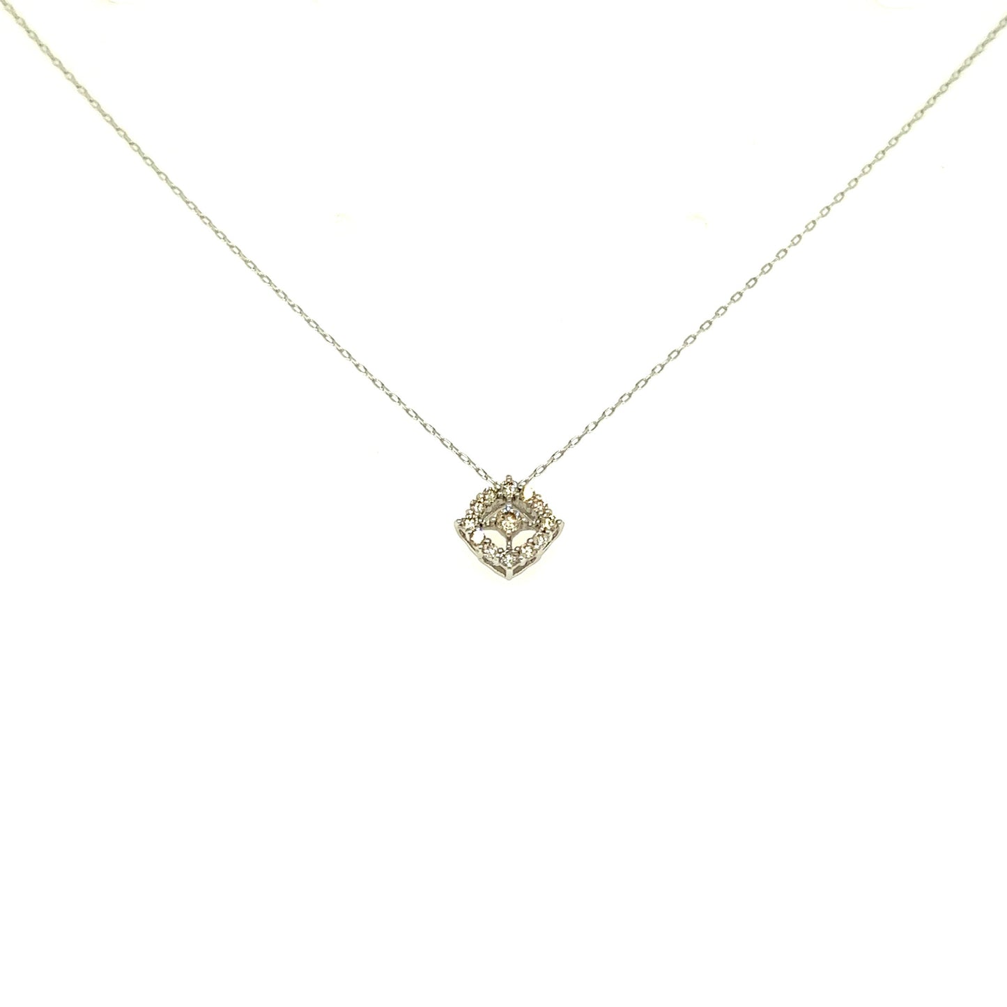 Whole Dia Rhombus Necklace 0.1ct