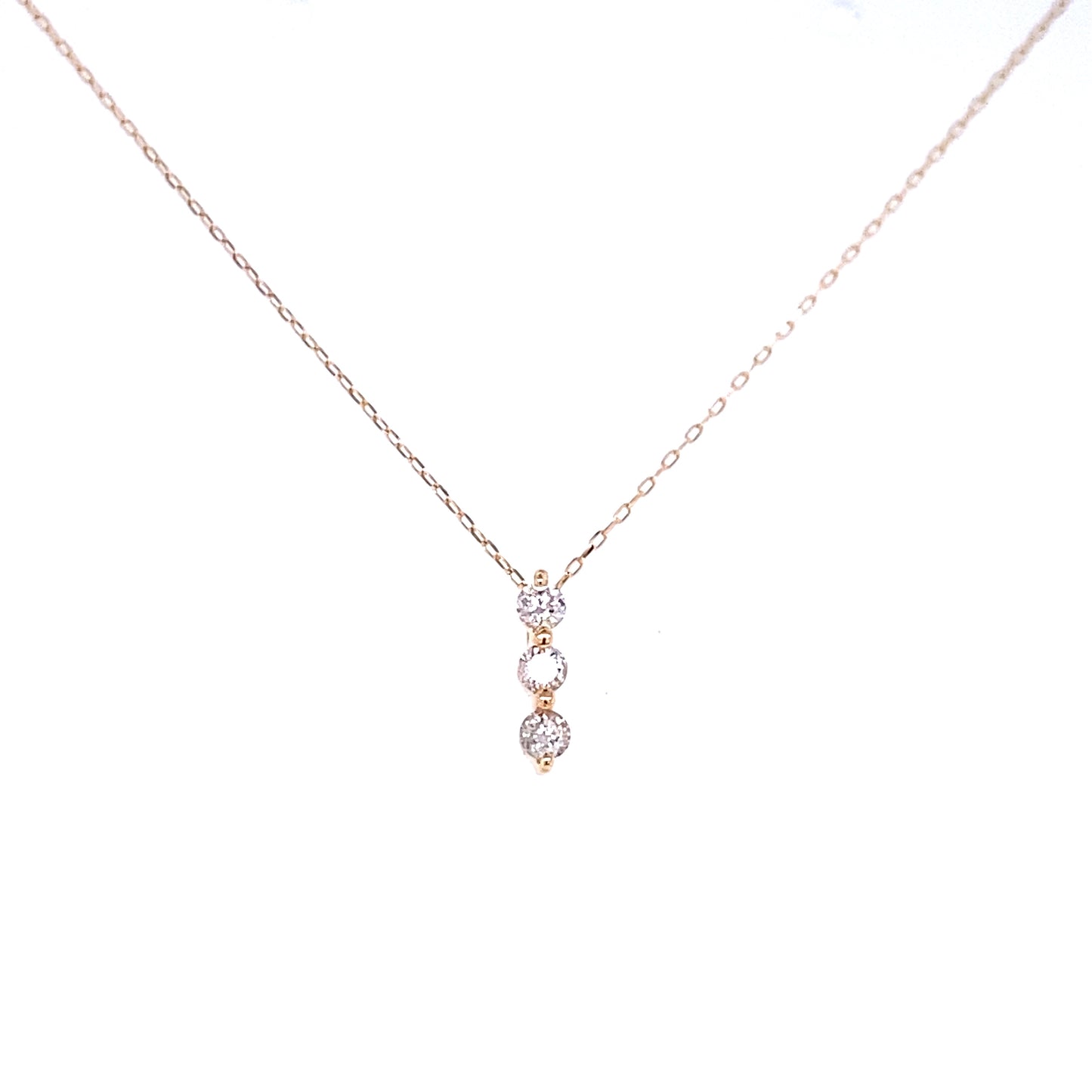 3 Diamond Dangle Necklace 0.1ct