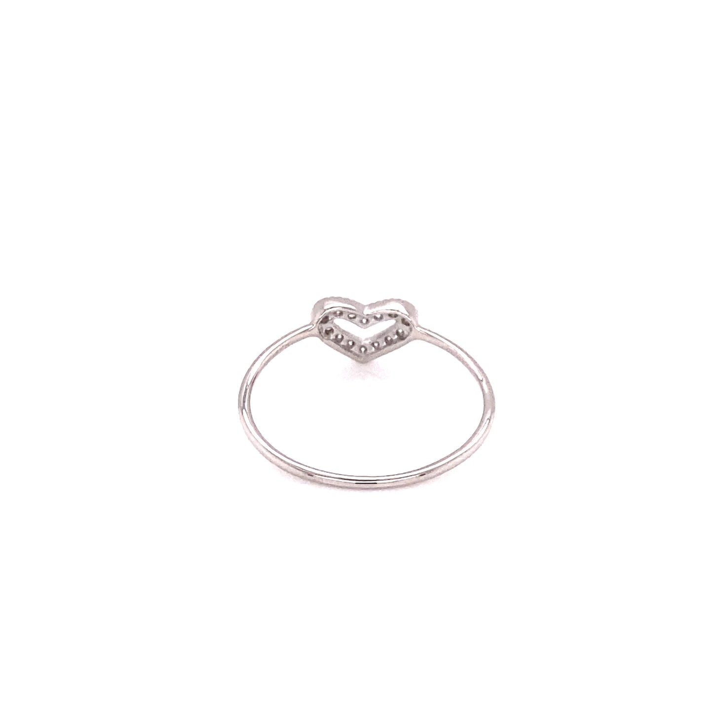 Hollow Flat Heart Ring 0.07ct