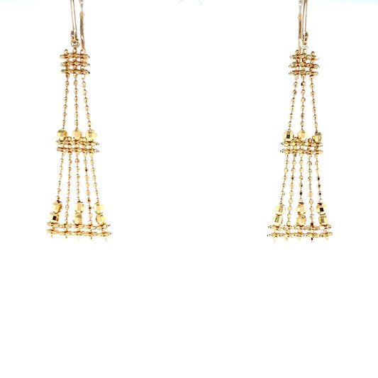 Gold Beads Dress Drop Earrings