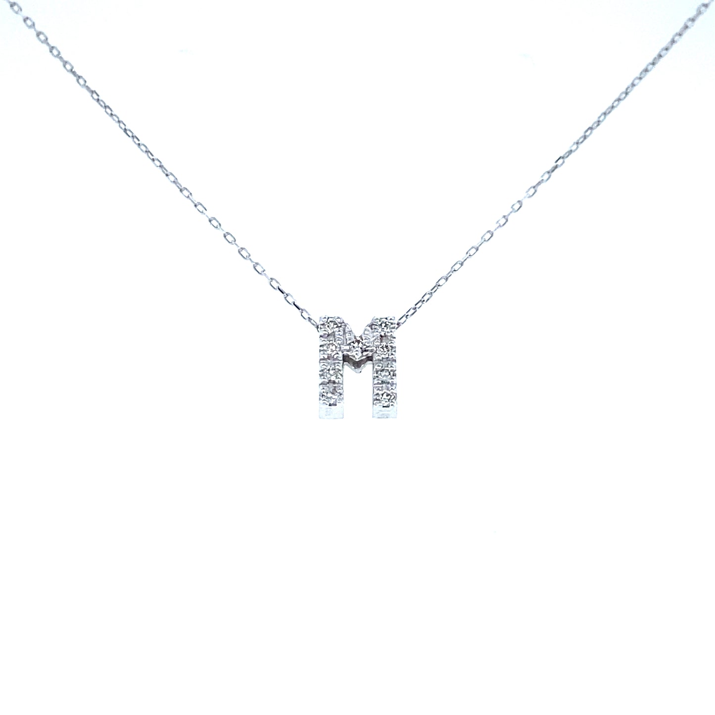 Initial M Necklace 0.06ct