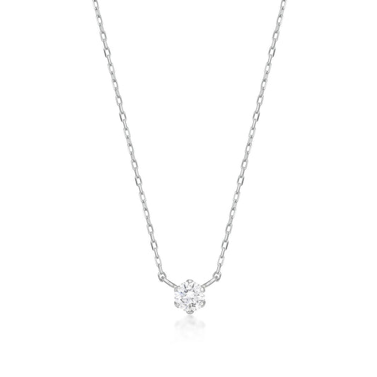 Single Dia Flat Loop Necklace 0.1ct