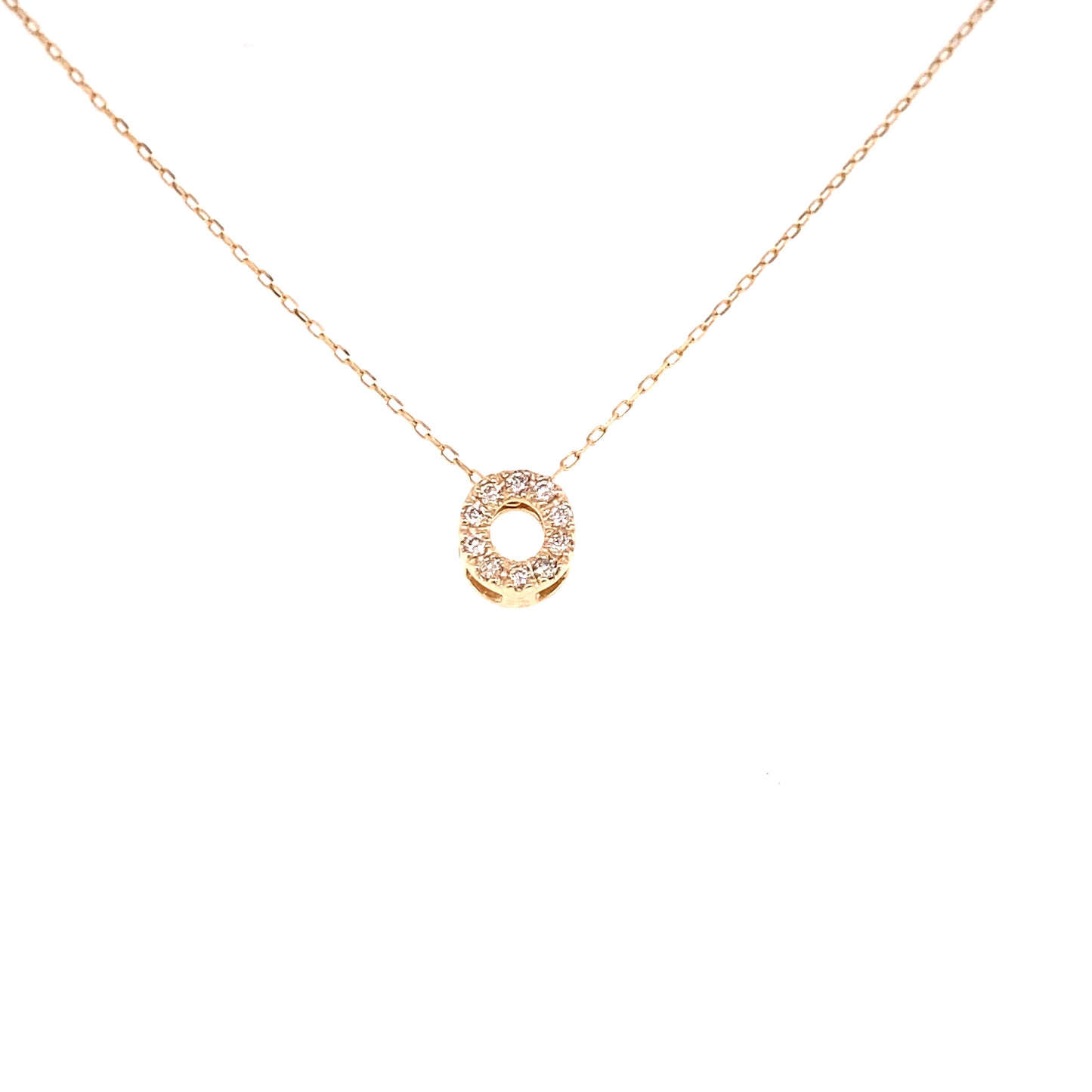 Initial O Necklace 0.07ct