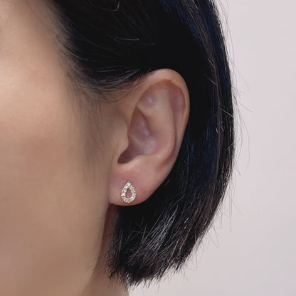 Hollow Waterdrop Earrings 0.3ct