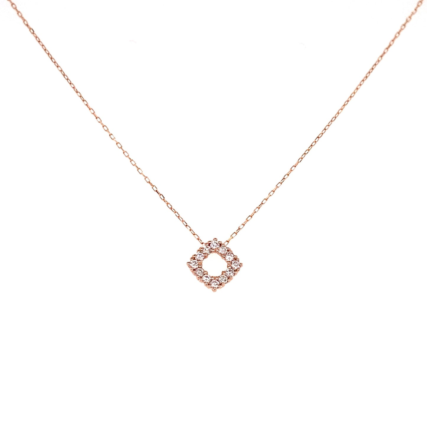 Hollow Rhombus Necklace 0.1ct
