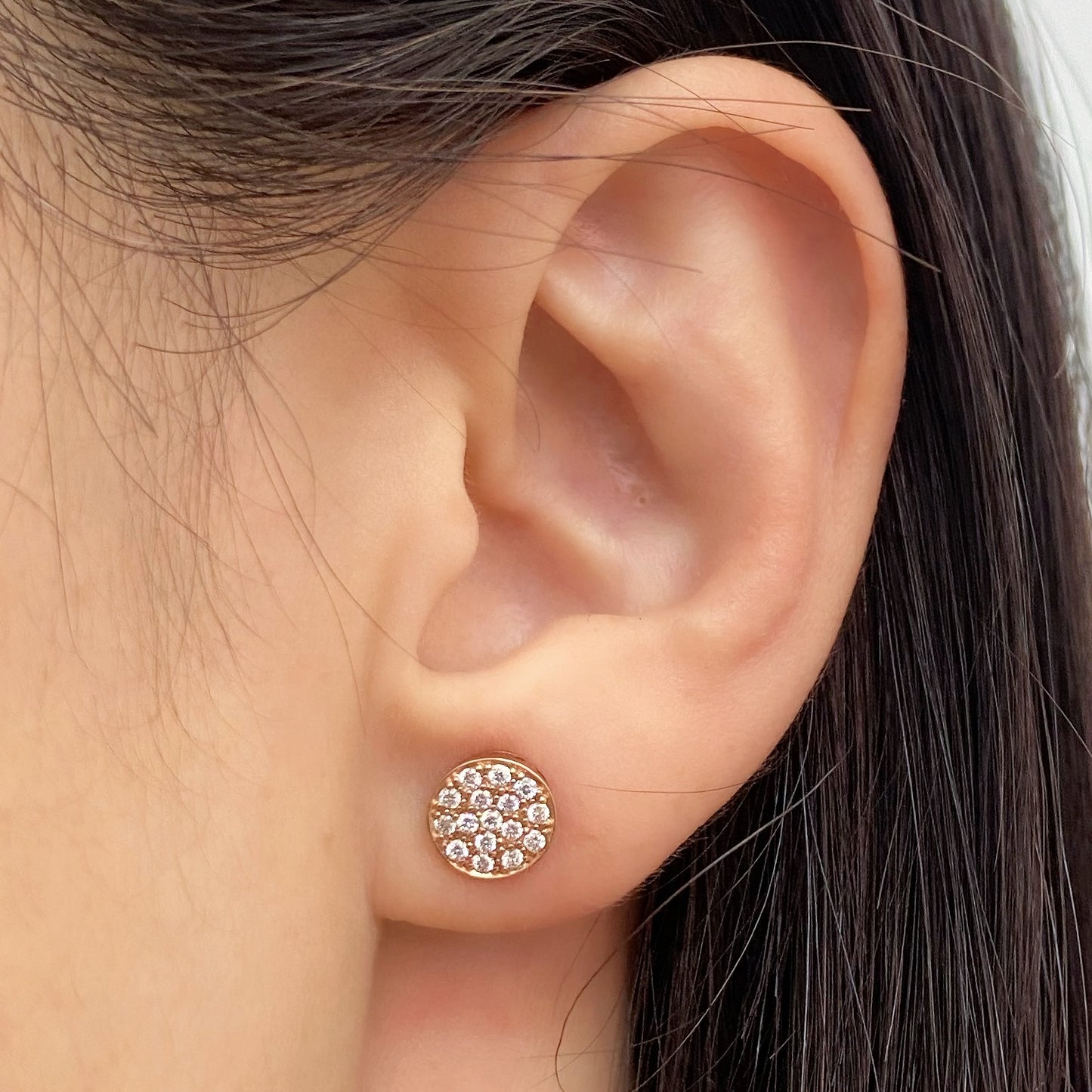 Flat Round earrings 0.4ct
