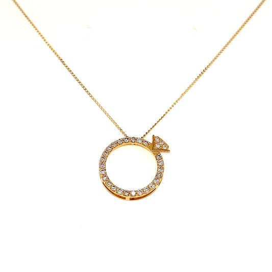 Whole Dia Ring Pendant Necklace B 0.25ct