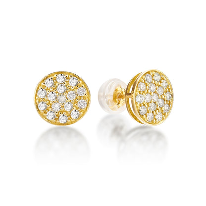 Flat Round earrings 0.4ct