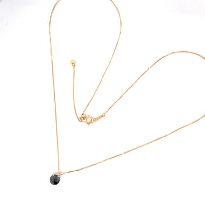 Single Black Dia Necklace 0.5ct