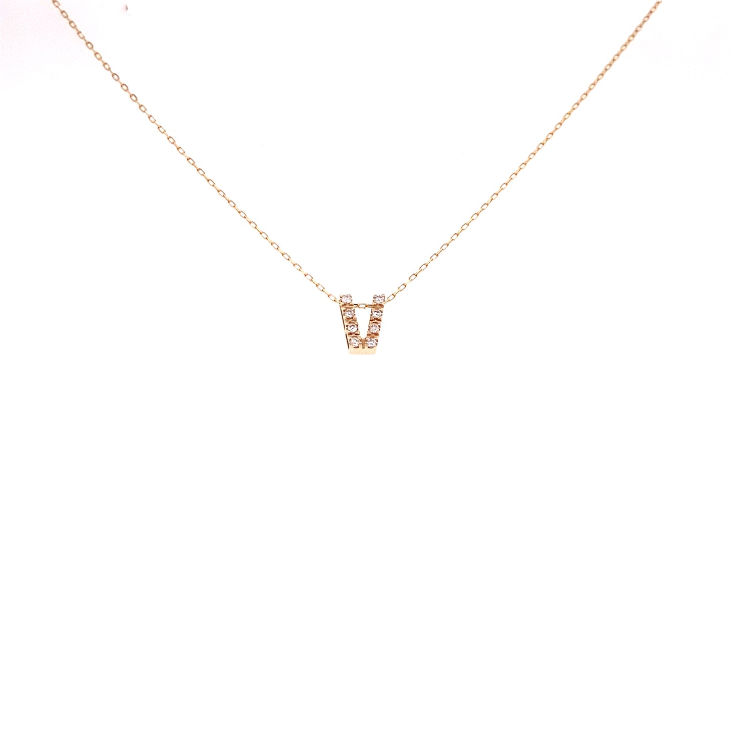 Initial V Necklace 0.05ct
