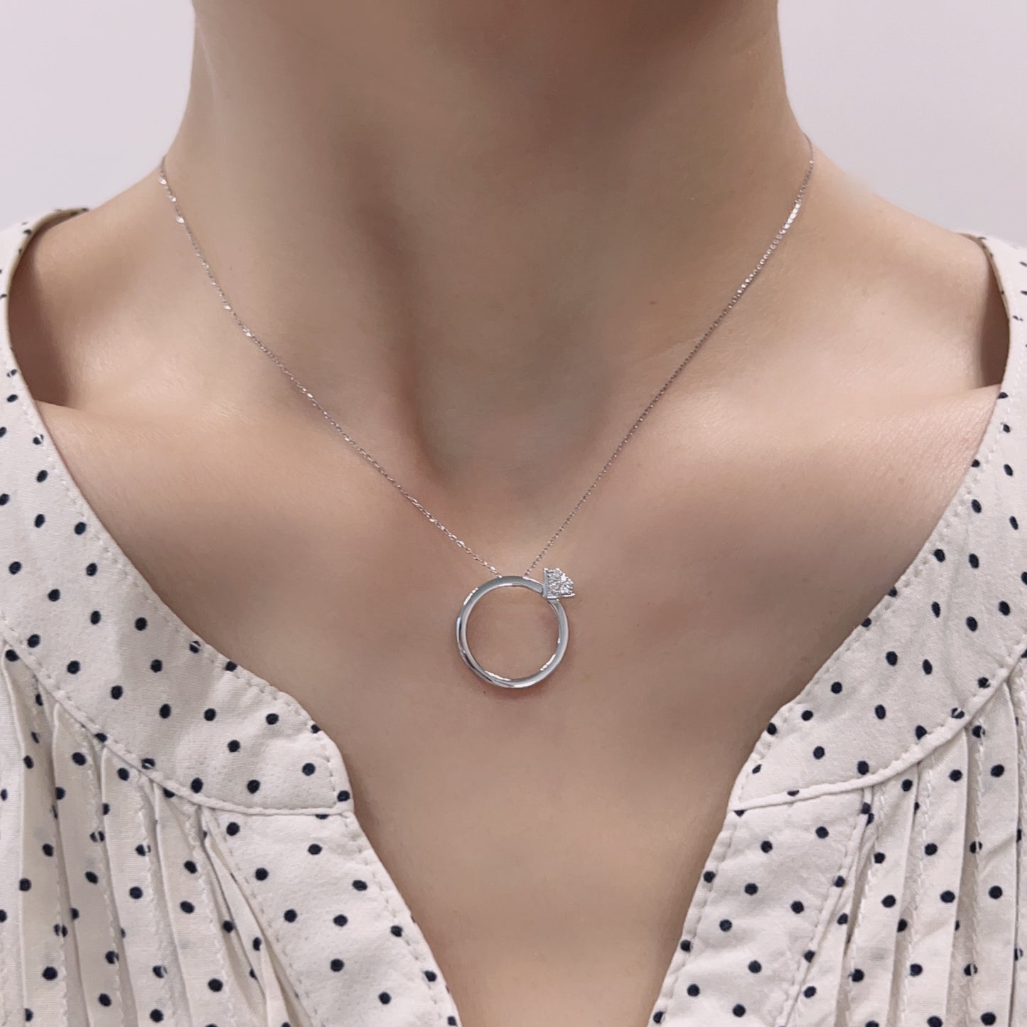 Ring Pendant Necklace B 0.03ct