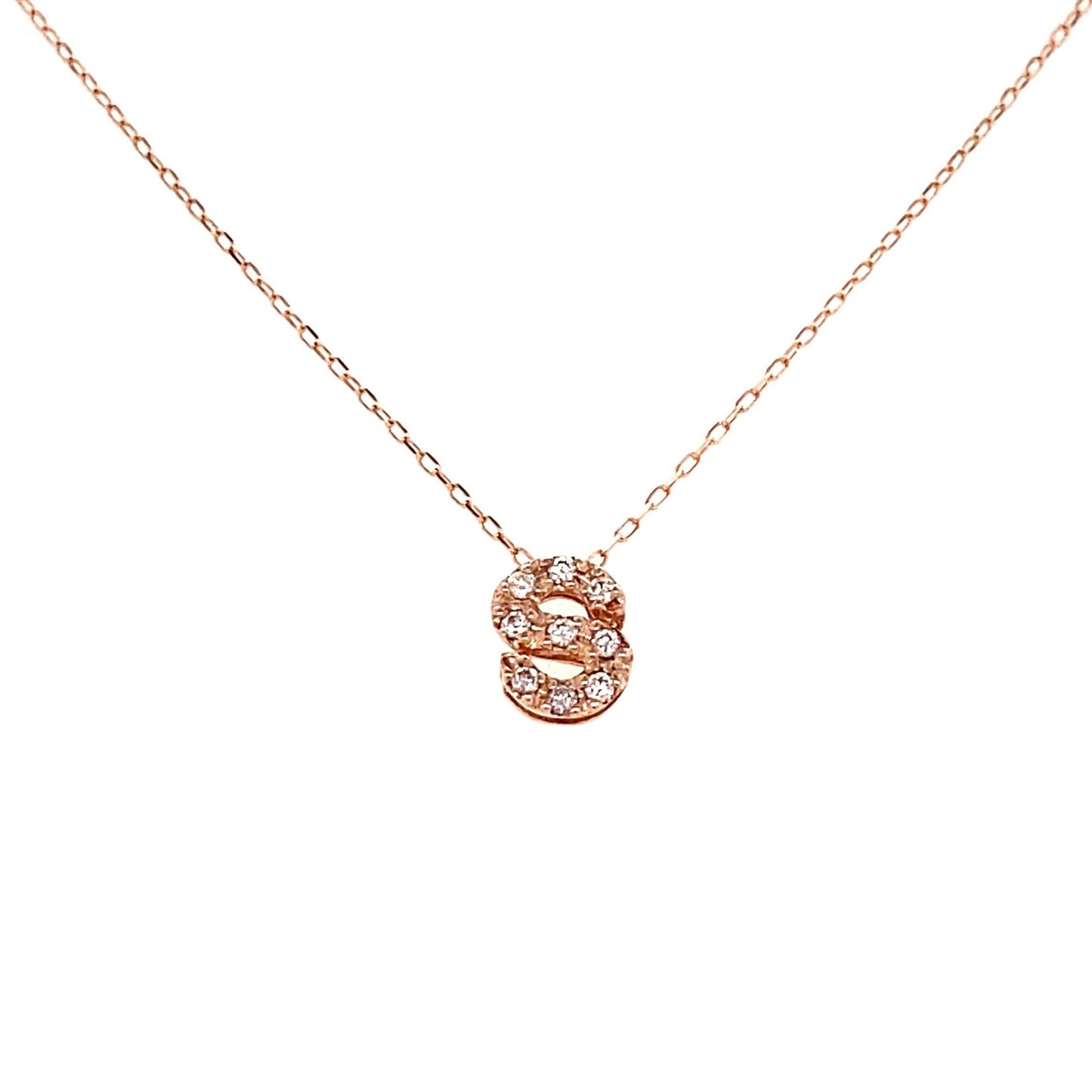 Initial S Necklace 0.06ct