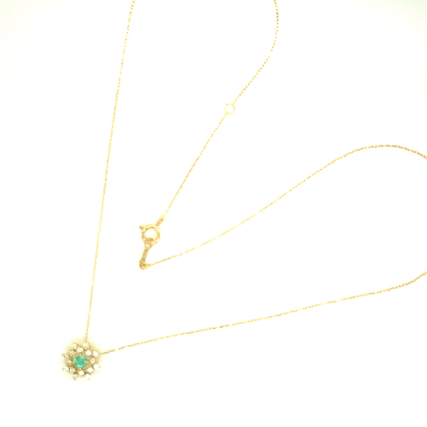 Flower Birthstone Necklace 0.16ct (May - Emerald)