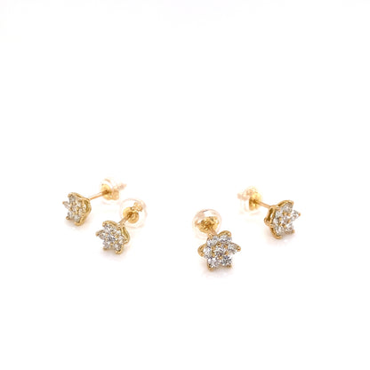 0.5ct & 1ct Flower earrings