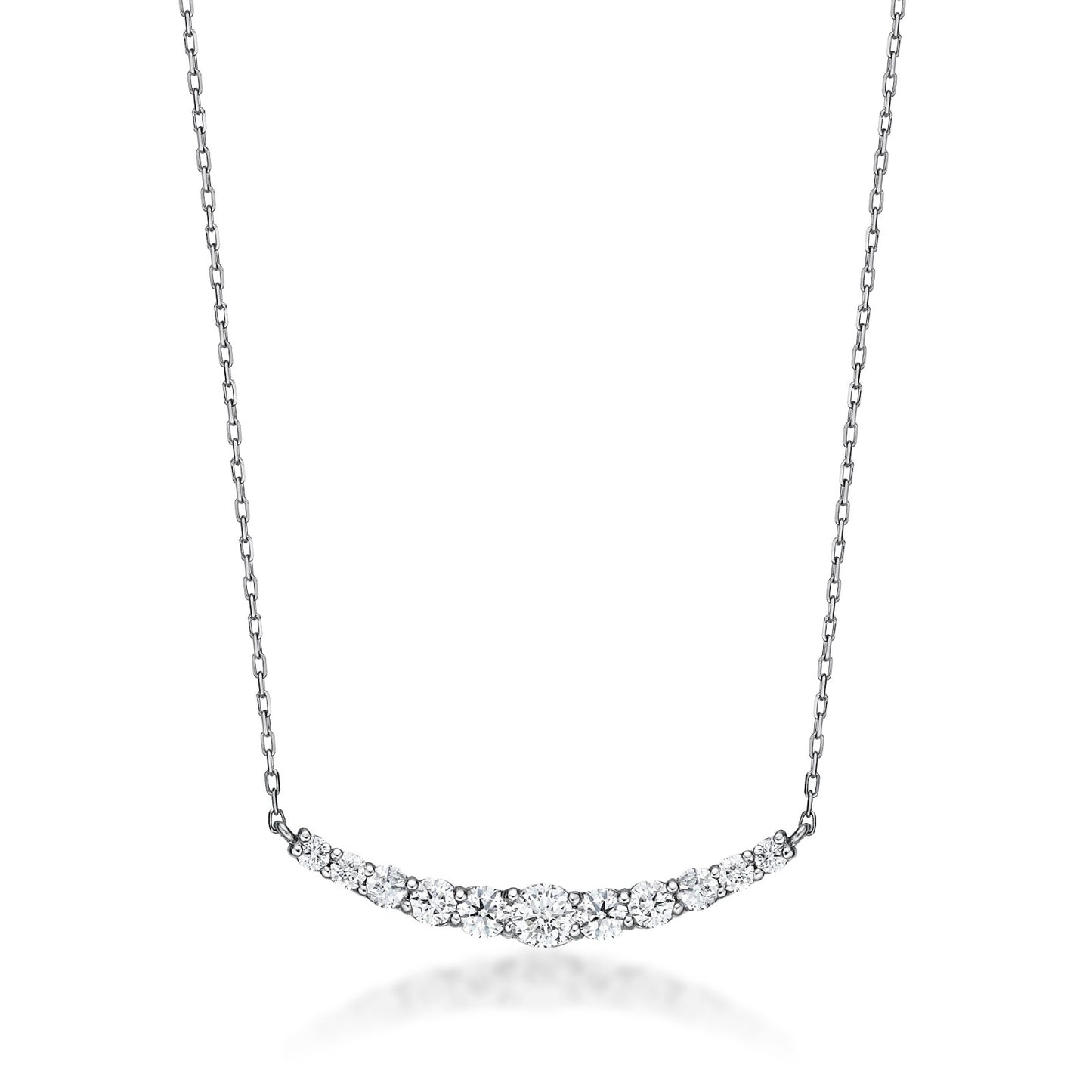 HC Heart shape 11Dia Smile Necklace 0.5ct