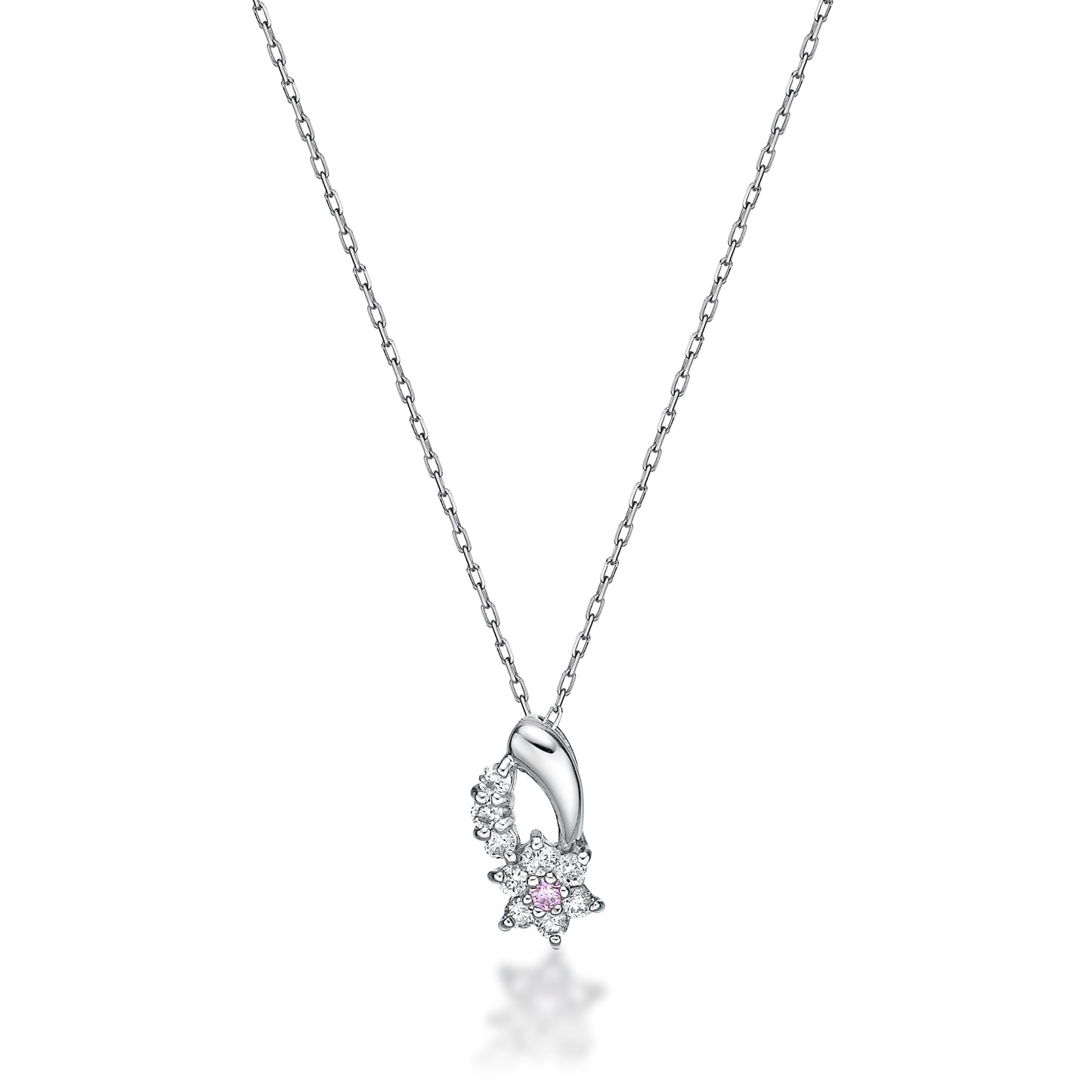Pink Dia Meteor Star Necklace 0.01ct/0.08ct