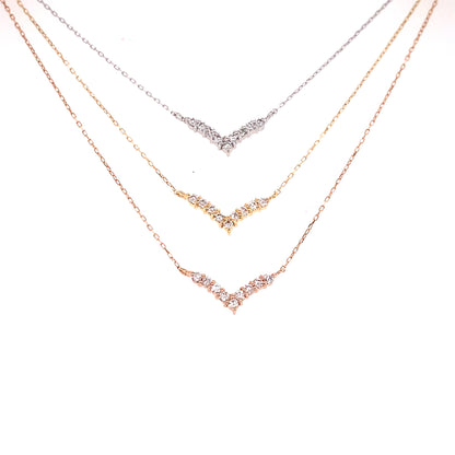 Streamline V shape Necklace 0.1ct