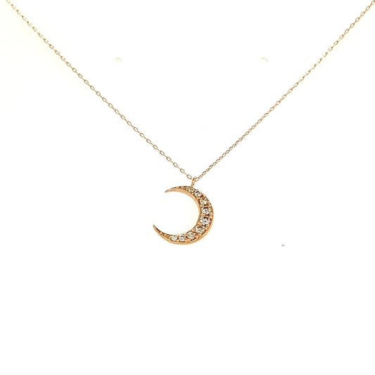 9 Dia Moon Necklace 0.1ct