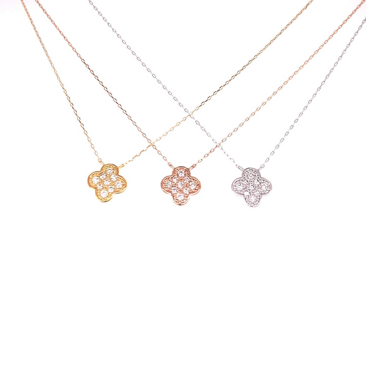 Flat Clover Necklace 0.1ct