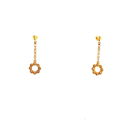 Hollow Round Dia Dangle Earrings 0.2ct