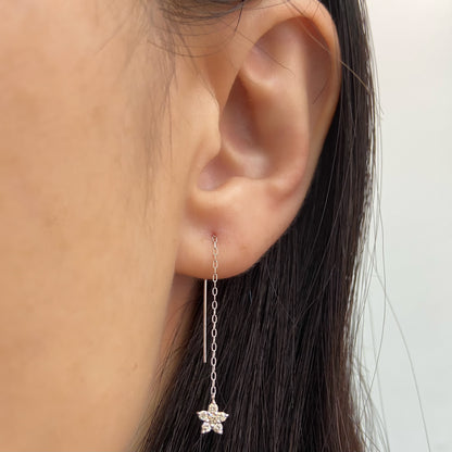 Star Dangle Earrings 0.2ct