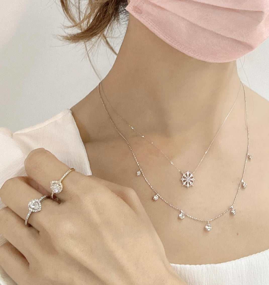 Snowflake Necklace 0.1ct