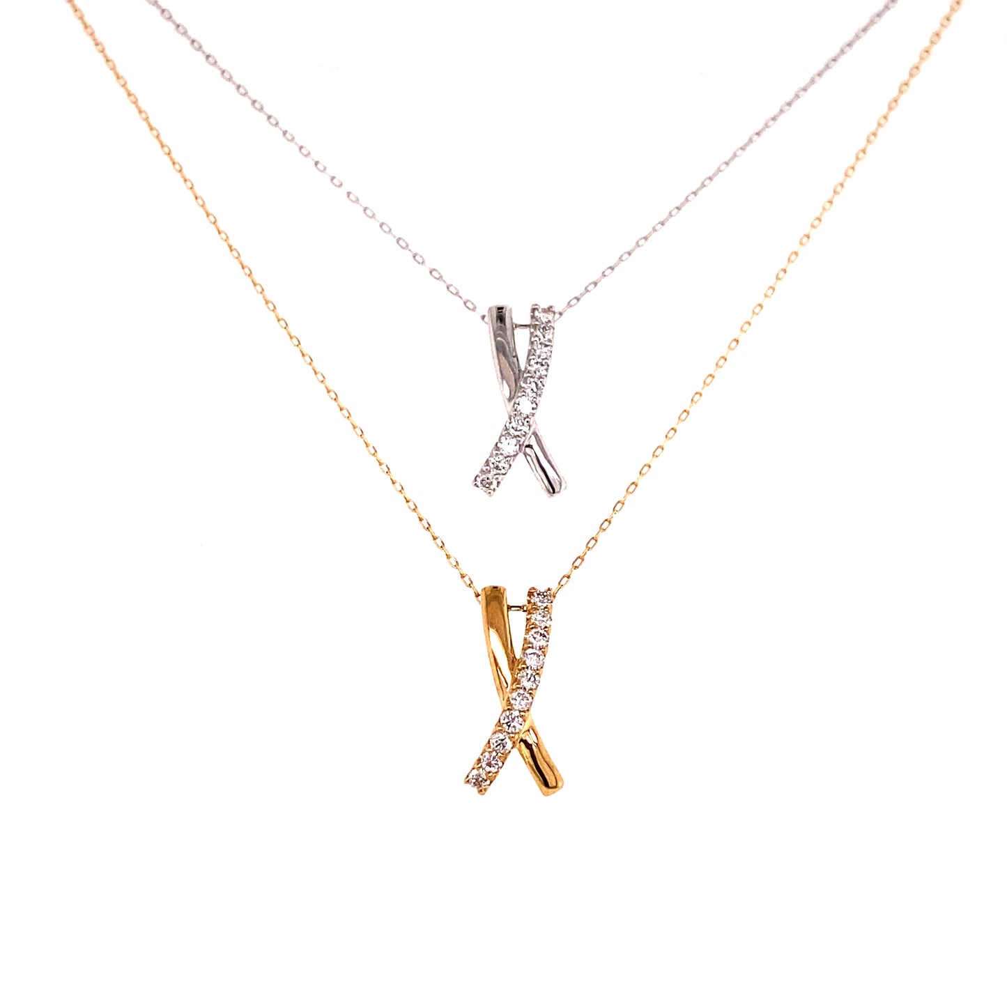 X Necklace 0.1ct