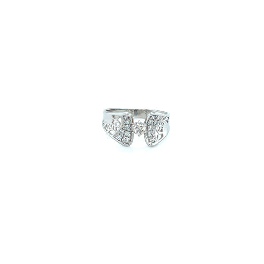 Hollow Ribbon Ring 0.3ct